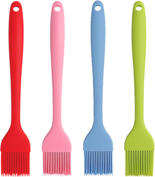 NileHome 600°F Heat Resistant Silicone Basting Brushes, Cooking Brushes for Food BPA Free Pastry Brush Spread Oil Butter Sauce for BBQ Grill Baking Kitchen Cooking Dishwasher Safe(4 Pack)
