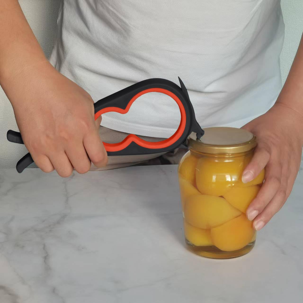 Otstar Jar Opener Bottle Opener and Can Opener for Weak hands, Seniors with Arthritis and Anyone with Low Strength, Mutil Jar Opener Get Lids Off Easily (Blue and Grey)