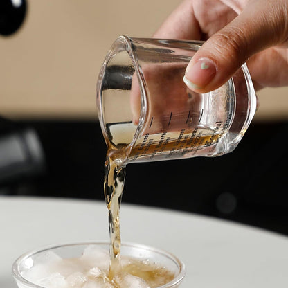 Shot Glasses Measuring cup Liquid Heavy Wine Glass Espresso Shot Glass 26-Incremental Measurement 1oz, 6 Tsp, 2 Tbs, 30ml (2 pack-black 30ml)