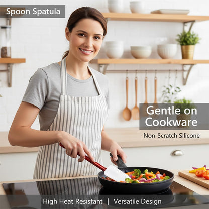 Flexible Rubber Spatulas, Silicone Spatula Set, Soft Rubber Spatula Scraper 9.5 Inches, Commercial Spatula, Silicone Scraper Spatula,Spatulas Set Resistant to 500℉ (2 Scrapers 9.5")