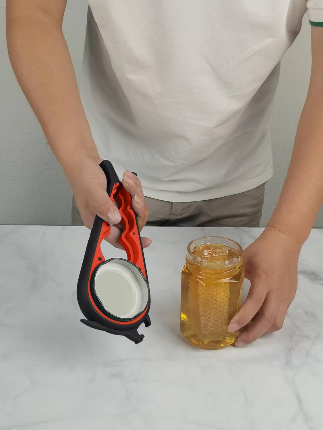 Otstar Jar Opener & Bottle Opener Set for Weak Hands - Multi-Function Kitchen Opener Tool for Seniors with Arthritis, Elderly - Includes Jar Lid Gripper Pad, Corkscrew Opener