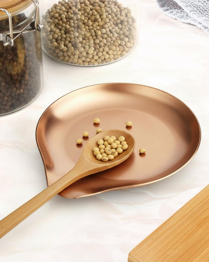 VanlonPro Stainless Steel Spoon Rest, Spatula Ladle Holder, Stainless Steel Utensil Spoon Rest Holder, Brushed Finish, Dishwasher Safe 9.8 x 3.7 Inch (Silver 1PC)