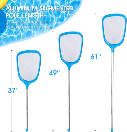 TidyMister Hot Tub Skimmer Spa Net with 12'' Aluminum Pole Ultra Fine Mesh Net Handy Leaf Skimmer for Small Above Ground Pools Pick Up Fine Debris Lightweight Net