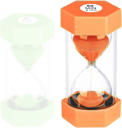 5 Minute Hourglass Sand Timer, Plastic Hexagon Hourglass Sand Clock 5 Min, Reloj De Arena 5 Minutos,Unbreakable Green Hour Glass Sandglass for Classroom Games Kitchen (Green)