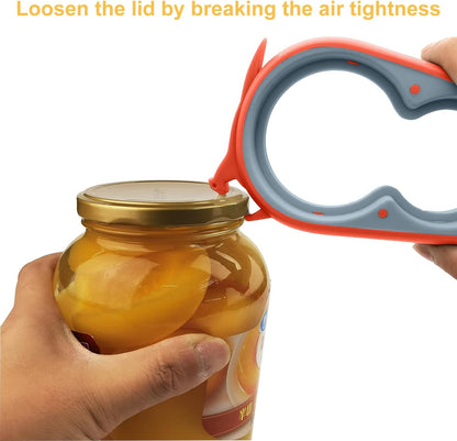 Otstar Jar Opener Bottle Opener and Can Opener for Weak hands, Seniors with Arthritis and Anyone with Low Strength, Mutil Jar Opener Get Lids Off Easily (Blue and Grey)