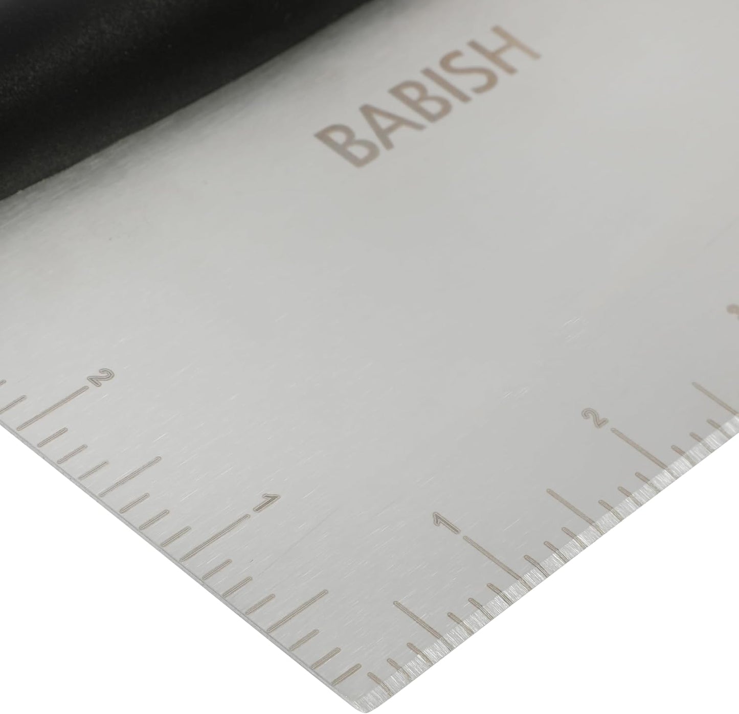Babish 6-Inch Multi-Purpose Stainless Steel Scraper and Chopper with Non-Slip Grip – Durable Kitchen Tool for Baking, Chopping, and Food Prep – Silver/Black