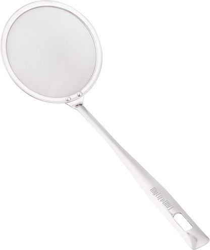 MyLifeUNIT Fine Mesh Strainer, 4 Pack Stainless Steel Skimmer Spoon for Hot Pot Foam and Grease