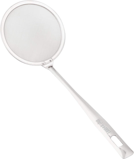 MyLifeUNIT Fine Mesh Strainer, 4 Pack Stainless Steel Skimmer Spoon for Hot Pot Foam and Grease