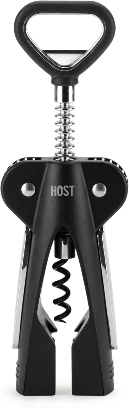 HOST Winged Corkscrew, Non-Stick Worm And Bottle Opener, 2-Blade Foil Cutter