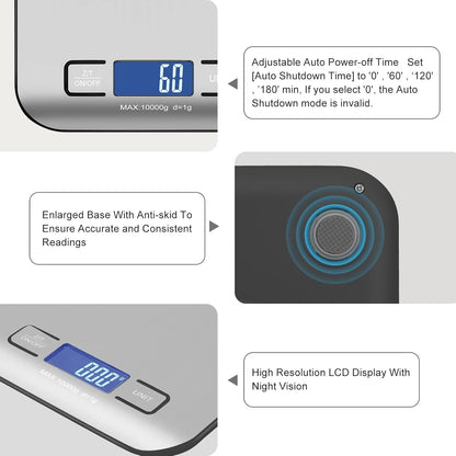 Kitchen Food Digital Scale Portable Postal Scale for Small Business Packages, Food, Handmade Goods, Liquids, with Large LCD Display High-Precision 1g Accuracy (Rose Gold Rechargeable(5kg/1g))