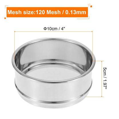 PATIKIL 150 Mesh Lab Sieve, 4" Diameter Test Sieve 304 Stainless Steel Wire Cloth (0.1mm) for Industrial Laboratory