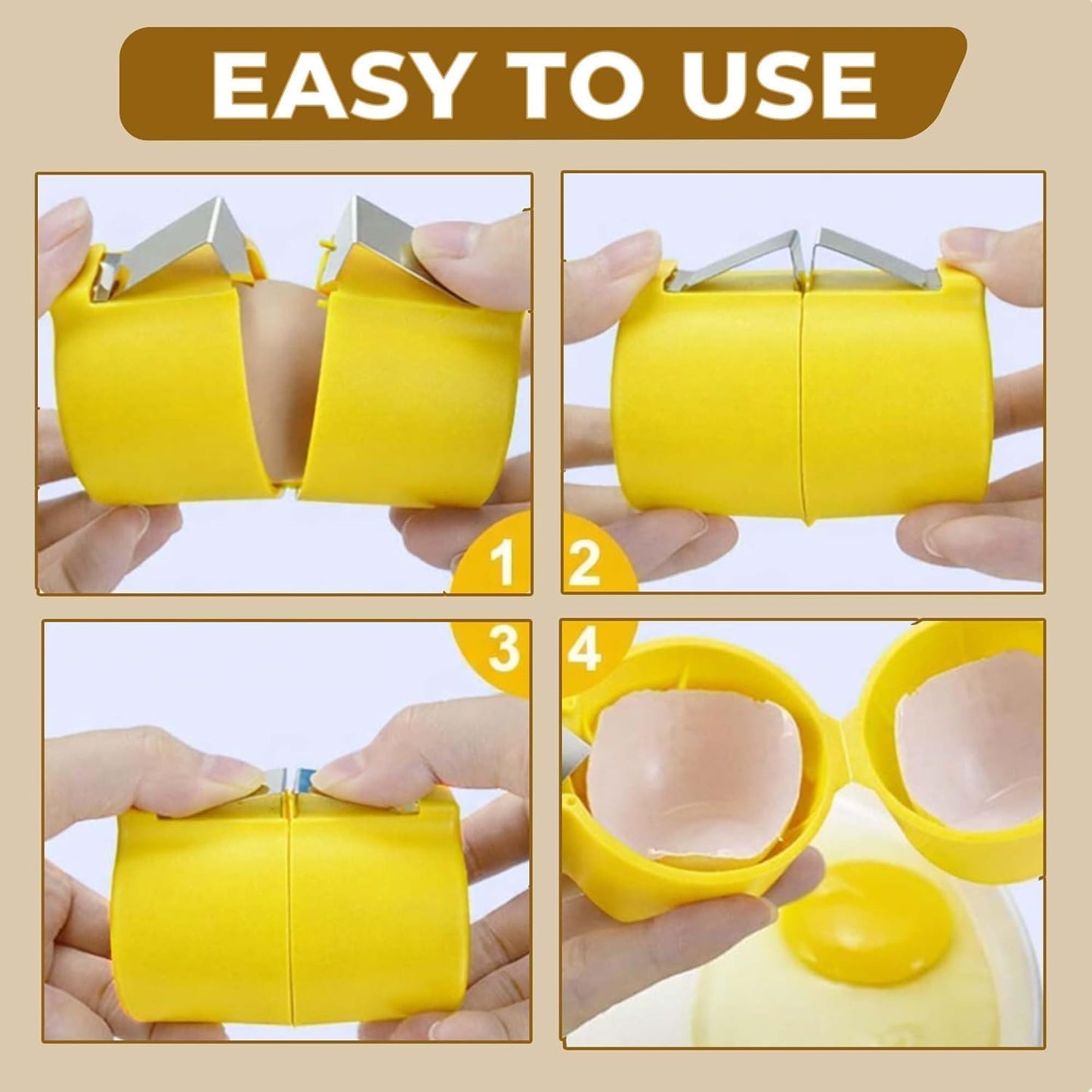 3Pcs Egg Shell Opener, 2026 New Egg Cracker Tool, Hard Boiled Egg Peeler Egg Cube Egg Separator Handheld, Stainless Steel Eggshell Breaker Egg Shell Cutter Kitchen Gadgets