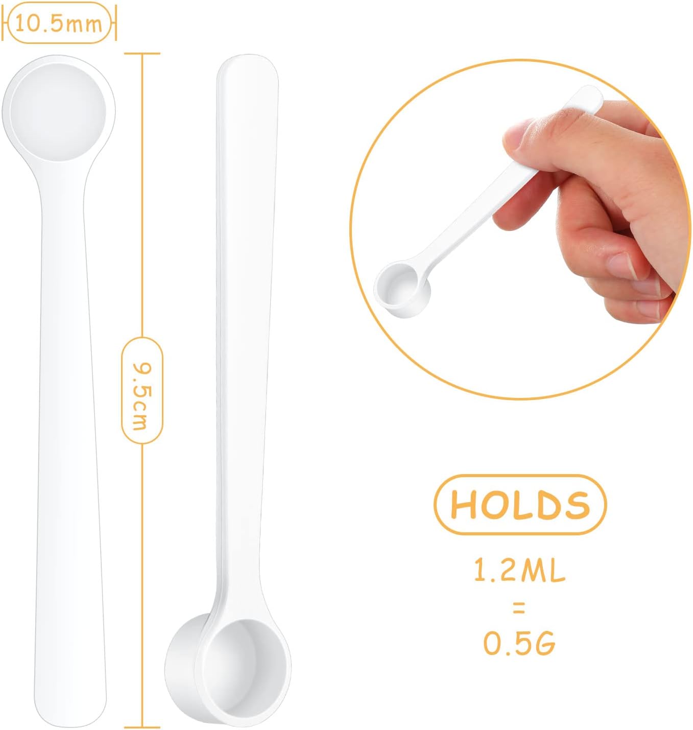 Mini Measuring Spoons - 36 Pieces, 1.2 ml, Tiny & Micro Size, Tools for Cosmetics, Medicines, Spices & Powders