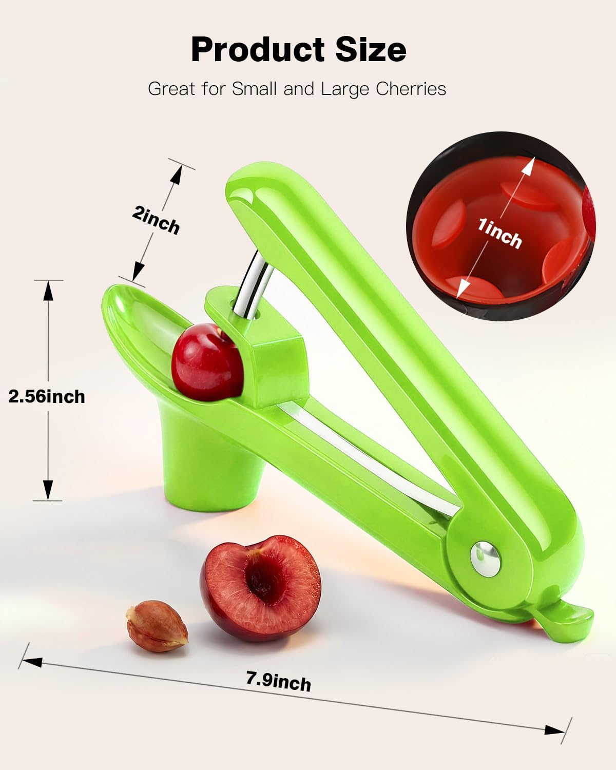 Cherry Pitter, Cherry Pit Remover Tool Cherries Corer Pitter with Hand-held Push, Olive Seed remover stones with lock design, Durable Cherries seed Corer for Cherry Jam -Black