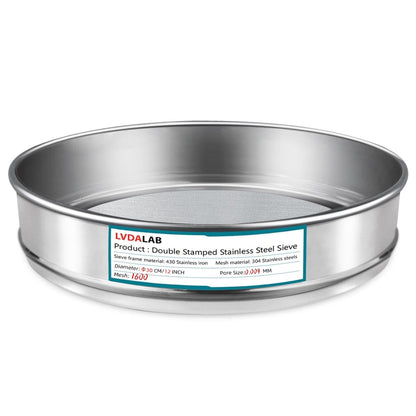 304 Stainless Steel Lab Sieve Screen Mesh, 6 Mesh(3.5mm) Aperture Test Sieve, 12Inch(30cm) Diameter Economy Standard Analysis Sample Test Sieves for Industrial Laboratory Homes - Colors A