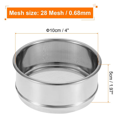 PATIKIL 150 Mesh Lab Sieve, 4" Diameter Test Sieve 304 Stainless Steel Wire Cloth (0.1mm) for Industrial Laboratory