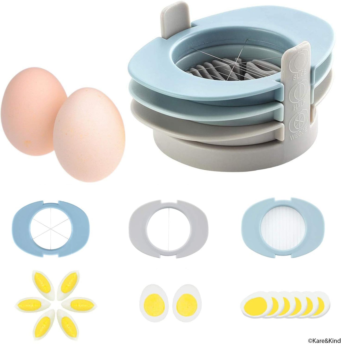 Ruibo Strawberry Slicer/Cutter With Stainless Steel Cutting Wires for Hard Boiled Egg Slicer Multicolour
