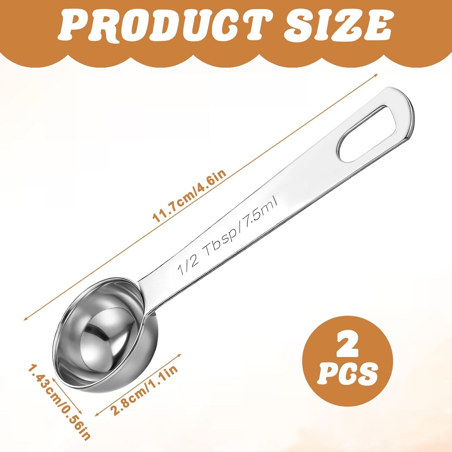 3 PCS Teaspoon Measuring Spoons, 5 ML Teaspoons Measuring Spoon, Stainless Steel 1 Teaspoon Scoop, 1/3 Tablespoon, Short Handle Measuring Teaspoons for Precise Cooking, Baking and Spices Measurement
