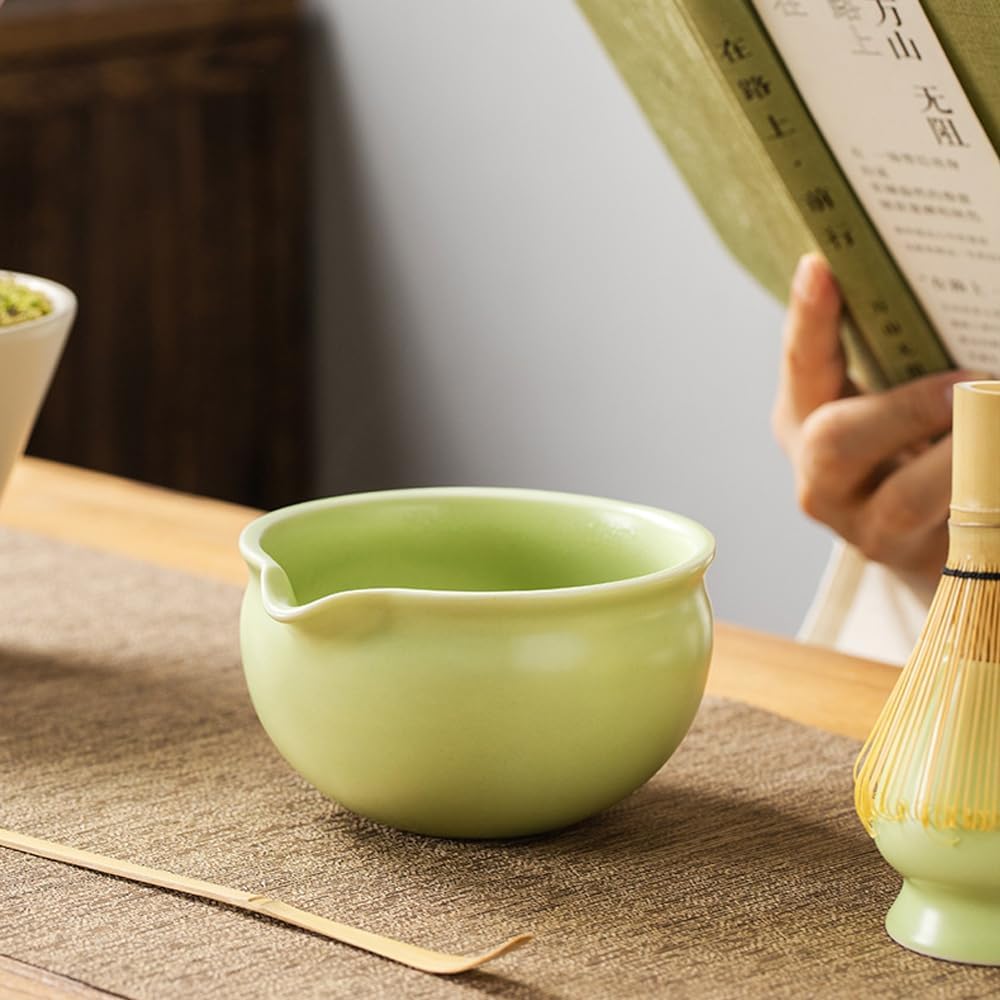 Matcha Set, Matcha Whisk Set Includes Matcha Bowl and Whisk, Whisk Holder, Sifter, Scoop, Spoon Holder, Tea Towel- 7pcs Perfect Matcha Kit for Matcha Tea Ceremony