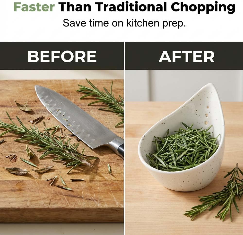 Herb Stripper Bowl, 2026 NEW Ceramic Herb Peeling Bowl with Multi-Size Holes, Pottery Leaf Stripping Tool for Kitchen, Fast Herb Removal for Kale, Basil, Rosemary, Cilantro, Parsley (White)