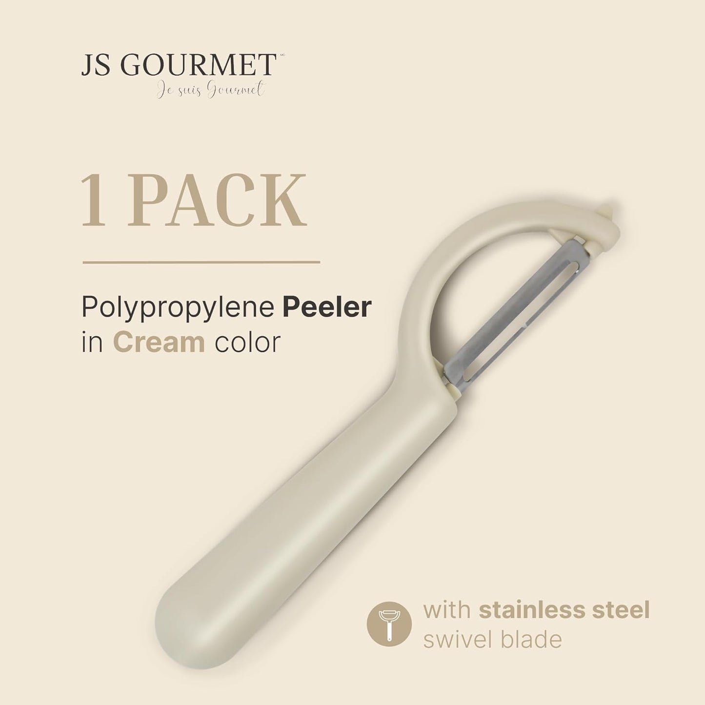 Swivel Vegetable Peeler with Built-in Eye Remover – Stainless Steel Blade with Comfortable Handle, Fruit and Vegetable Slicer, Potato and Carrot Cutter – Kitchen Tools & Accessories – Beige