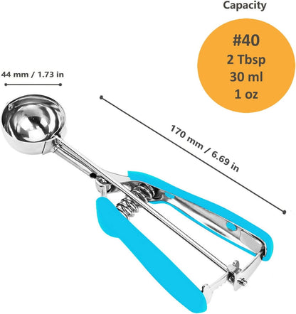 Cookie Scoop, Ice Cream Scoop, 1Tbsp/15 ml/0.5oz Cookie Scoops for Baking, 18/8 Stainless Steel Cookie Scooper for Baking, Ice Cream Scooper with Trigger Release, Cookie Dough Scoop with Non-slip Grip