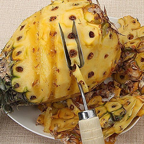 V Shape Pineapple Slicer Stainless Steel Pineapple Eye Peeler Pineapple Seed Remover Knife Fruit Tool by HengKaiSing