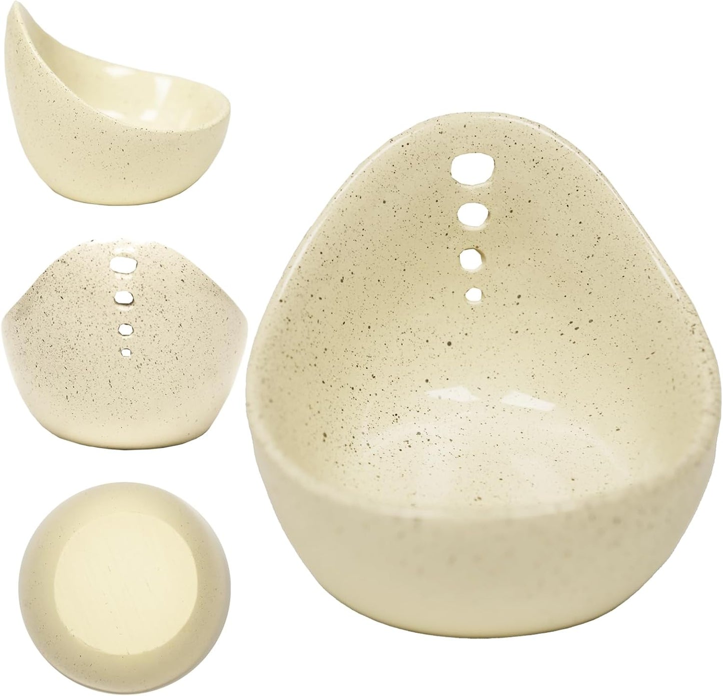 Earthenware Herb Stripping Bowl 2Pack, Pottery Herb Stripper Bowl Handmade, New Earthenware Kitchen Tools Supplies, Multiple Size Holes for Stripping Herbs, Rosemary, Thyme(3.94"x3.35"x2.28")