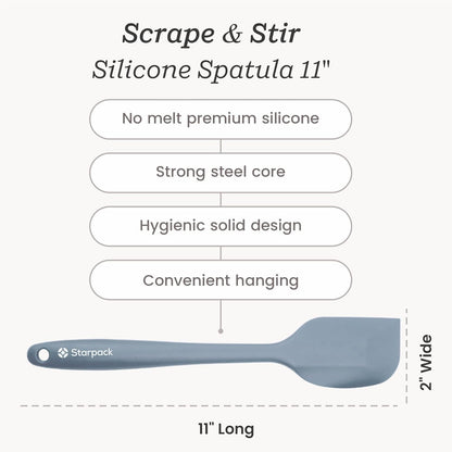 Starpack 'Scrape and Stir' Silicone Rubber Spatula Set (4-Piece) - LFGB Non Toxic, 600°F Heat Resistant, BPA-Free, One-Piece Kitchen Baking Spatulas - Dishwasher Safe for Nonstick Cookware Earthy Pink