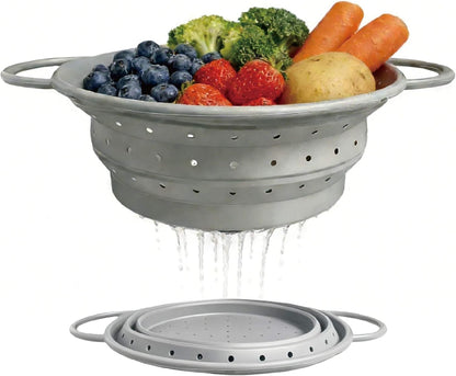 2-Quart Silicone Collapsible Colander – For Kitchen Use, Pasta Strainer, Strainers & Collapsible Strainers (Slate Gray, 2-Quart)