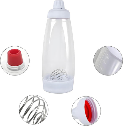 2-piece pancake batter dispenser with mixing ball, suitable for pancakes, crepes, waffles, pancakes, kataev cakes, cupcakes, etc