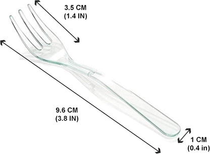 Loreso Plastic 50CT Mini Clear Dessert Spoons For Miniature Dessert Cups, Tasting Party, Sampling, Ice Cream, Small Catering Supplies - Reusable BPA Free Pack of 50