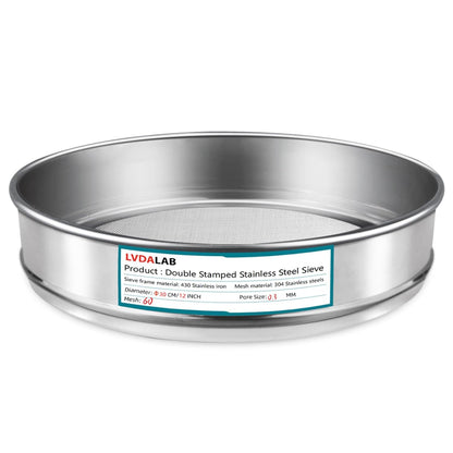 304 Stainless Steel Lab Sieve Screen Mesh, 6 Mesh(3.5mm) Aperture Test Sieve, 12Inch(30cm) Diameter Economy Standard Analysis Sample Test Sieves for Industrial Laboratory Homes - Colors B