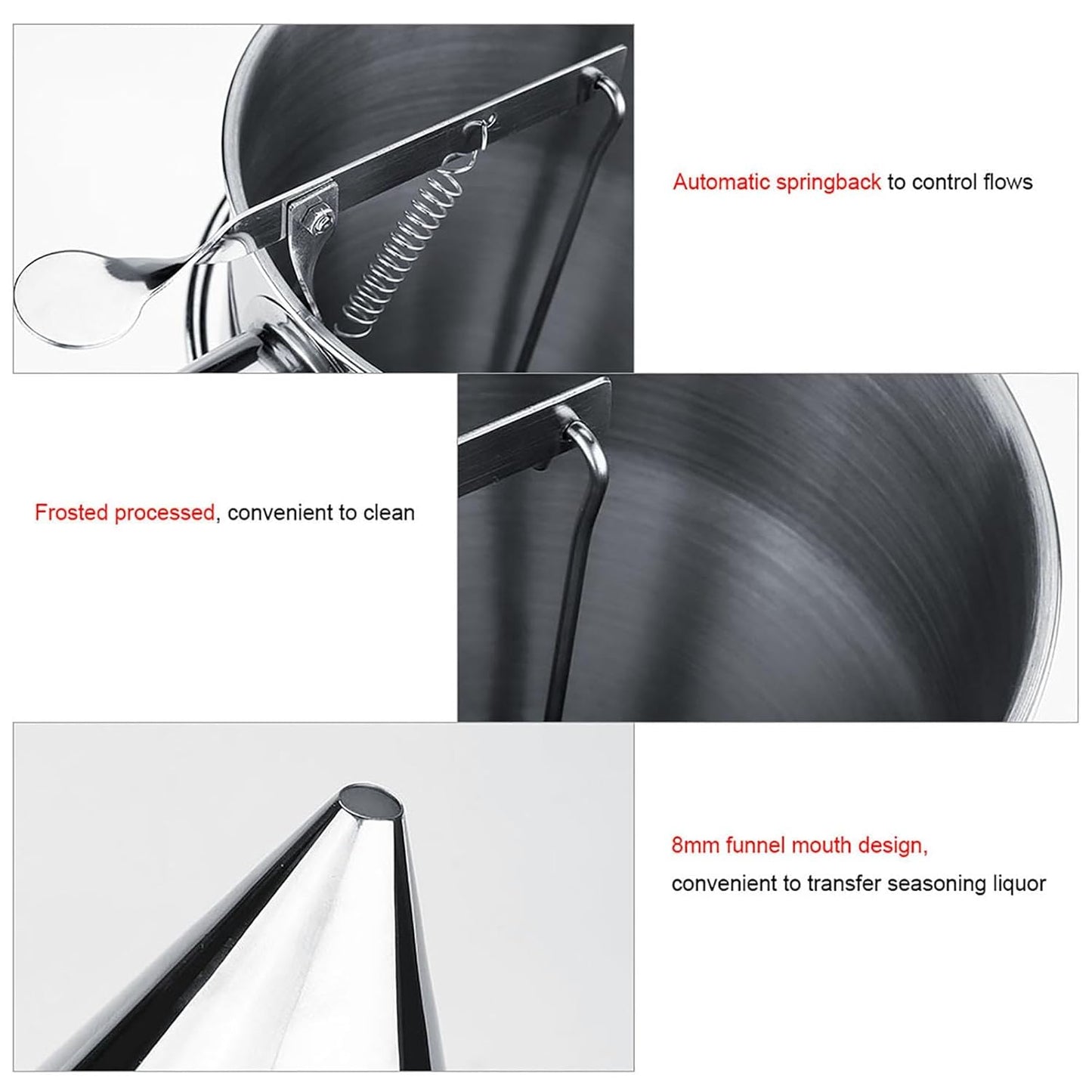 Stainless Steel Small Octopus Balls Making Funnel Cupcakes Baking Pancake Batter Dispenser with Rack Kitchen Utensils Funnel Tools Kitchen Gadgets