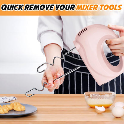 Hand Mixer, 5-Speed Electric Whisk with Turbo Boost Includes 5 Stainless Steel Attachments - Great Stand Mixer Alternative for Baking Cakes, Bread & More