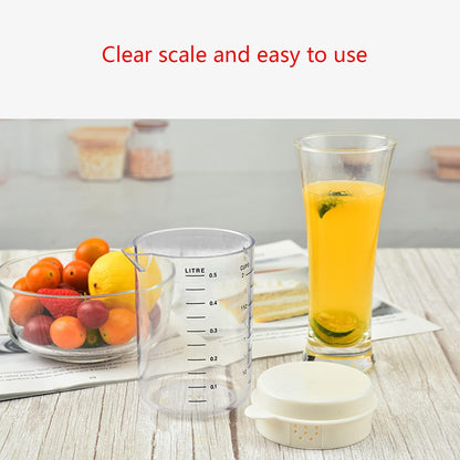 Plastic Measuring Cup With Splashproof Lid V-shaped Spout Mixing Pitcher Kitchen Baking Measuring Tool Easy To Pour Mixing Baking Utensil With Spout Lid Measures Lines