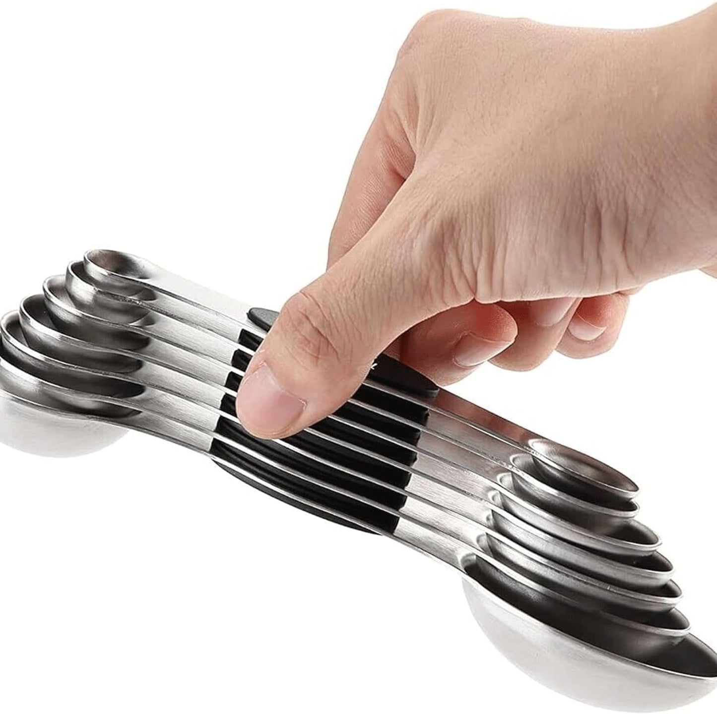 Set of 8 Stainless Steel Magnetic Measuring Spoons Set with Leveler,Dual Sided Stackable Steel Metal Teaspoons for Baking & Cooking Kicchen Accessories (Color)