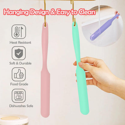 Silicone Jar Spatula, 3Pcs Spatulas Kitchen Set, Heat Resistant Jam Spreader for Baking Mixing Cake Cream Butter Scraper