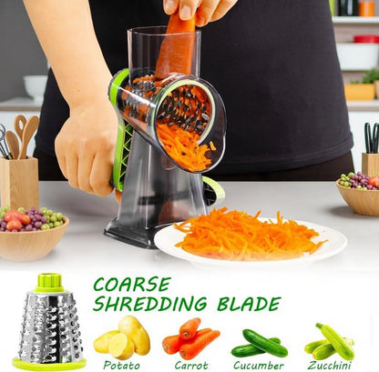 Cheese Grater with Handle, Multifunctional Manual Rotary Cheese Grater - Cheese Shredder Easily Chop Carrots, Potatoes, Vegetables and Fruits and Easy to Clean