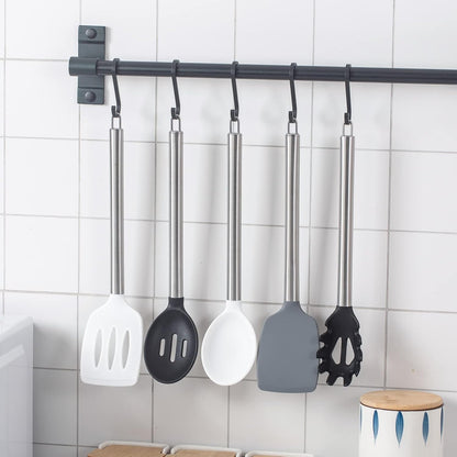 COOK WITH COLOR Silicone Cooking Utensils, Kitchen Utensil Set, Easy to Clean Silicone Kitchen Utensils, Cooking Utensils for Nonstick Cookware, Kitchen Gadgets Set, 10 Pieces, Green