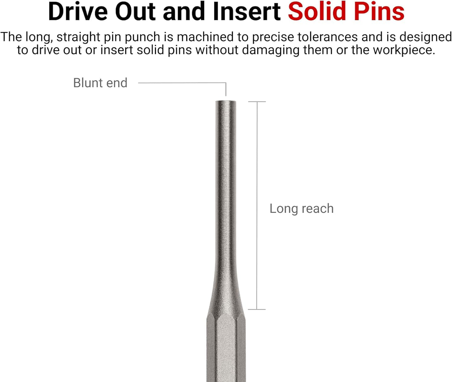 TEKTON 1/8 Inch Roll Pin Punch | 66064 | Made in USA