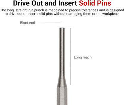 TEKTON 1/8 Inch Roll Pin Punch | 66064 | Made in USA
