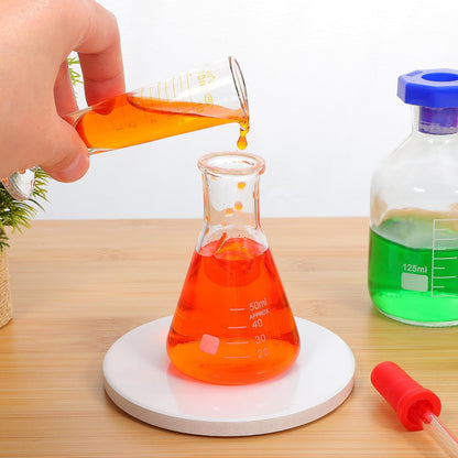 Baluue 10ml Graduated Cylinder, Borosilicate Glass Measuring Cup with Pour Spout, Conical Precise Lab Graduated Measuring Cylinder for Liquid, Science Labware