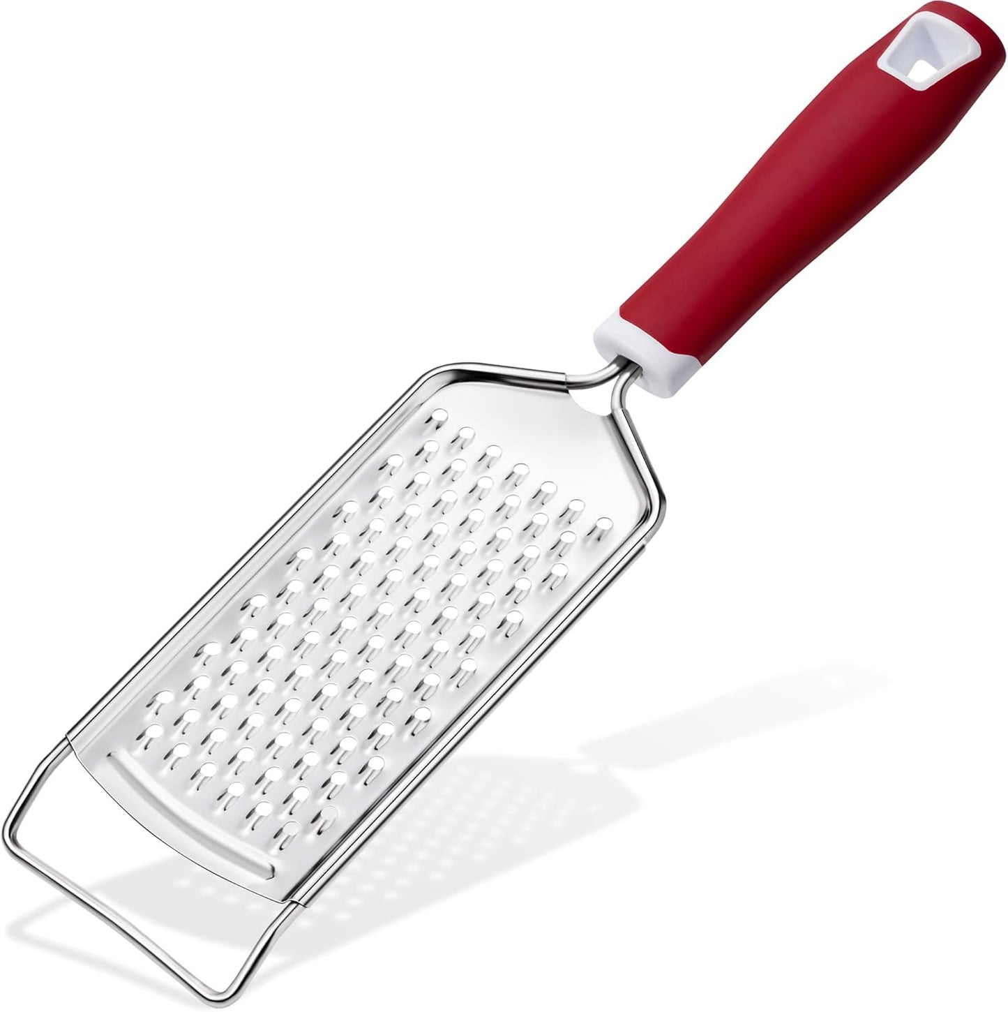 Rainspire Professional Cheese Graters for Kitchen Stainless Steel Handheld, Metal Lemon Zester Grater With Handle For Cheese, Chocolate, Spices, Kitchen Gadgets And Tools, Soft Grip Handle, Black