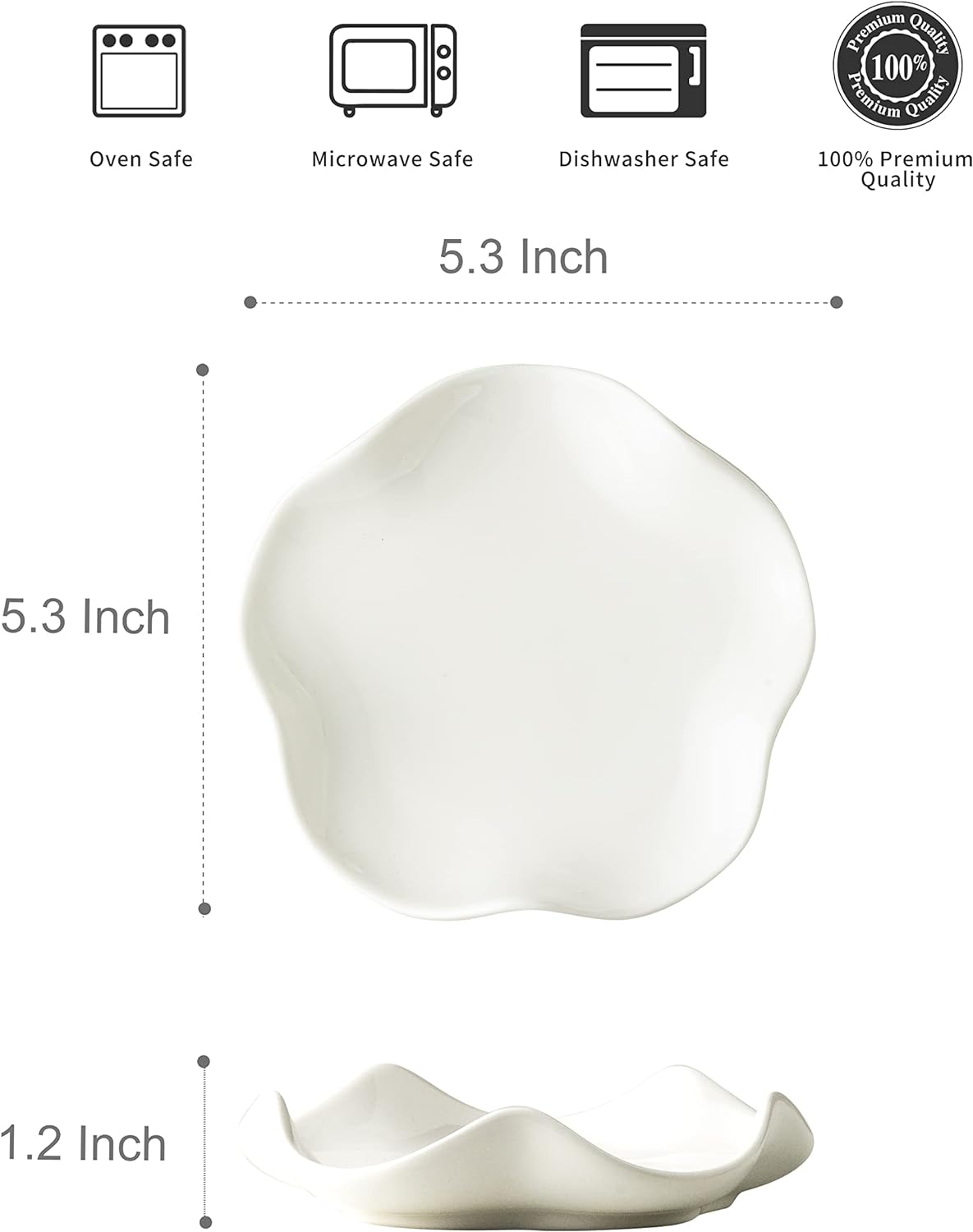 Miamolo Spoon Rest for Stove Top, Spoon Holder for Stove, 5.3In Ceramic Spoon Rest for Kitchen Counter, Coffee Spoon Holder with Ruffled Edge, Farmhouse Spatula Holder for Kitchen Decor, Beige