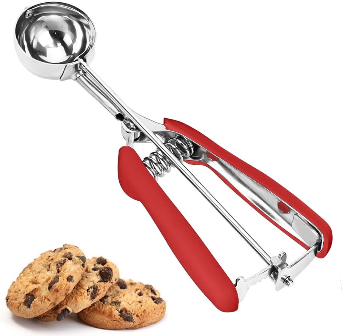 Cookie Scoop, Ice Cream Scoop, 1Tbsp/15 ml/0.5oz Cookie Scoops for Baking, 18/8 Stainless Steel Cookie Scooper for Baking, Ice Cream Scooper with Trigger Release, Cookie Dough Scoop with Non-slip Grip