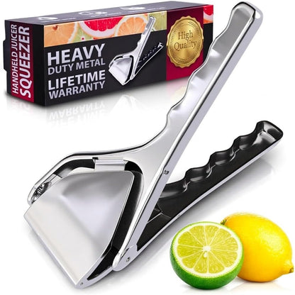 Hand Juicer Squeezer - Aluminum Manual Juicer Hand Press with Ergonomic Handle, 20 Oz Large Capacity Lemon Squeezer for Pomegranate, Orange, Lime & Citrus Fruits with Direct Pour Spout, Hand Wash Only