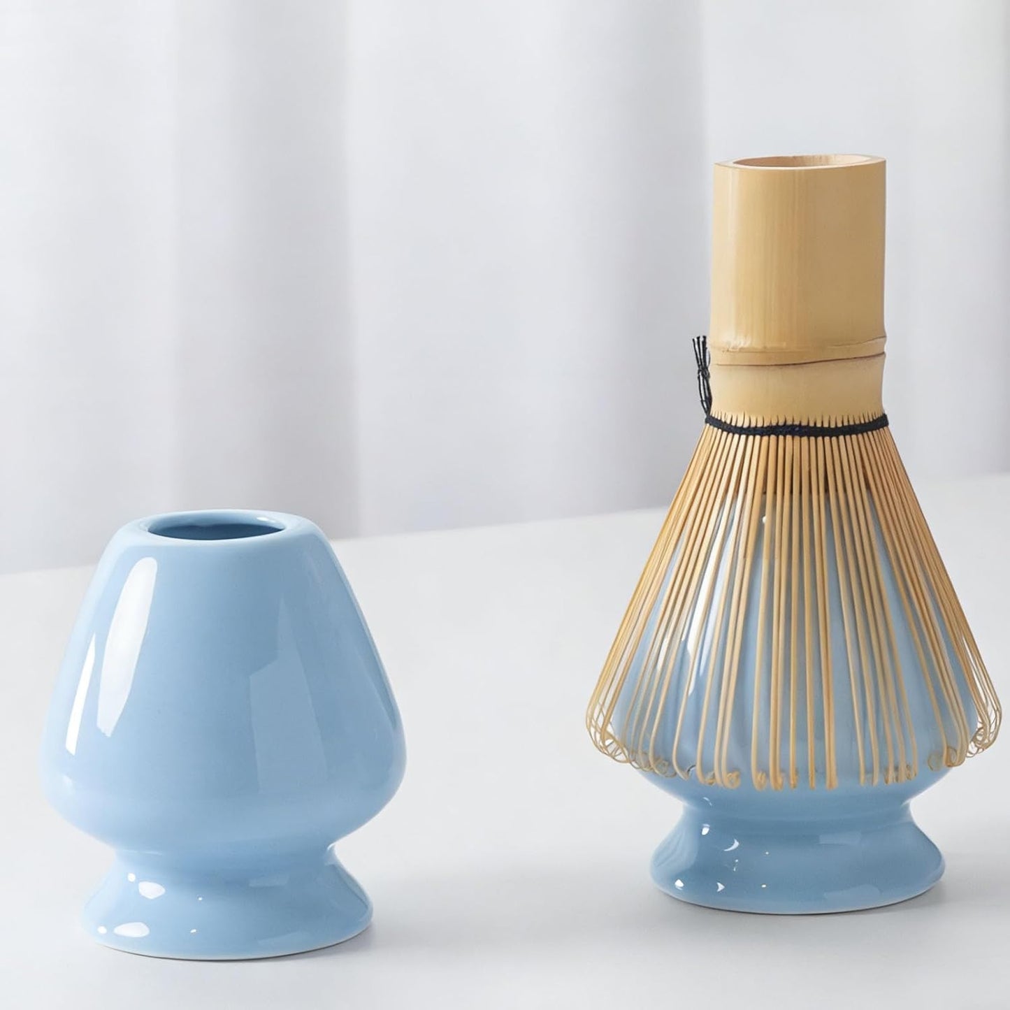 Matcha Whisk Holder, Ceramic Chasen Stand for Bamboo Matcha Whisk, Japanese Matcha Tea Set Accessory (Matcha Green)