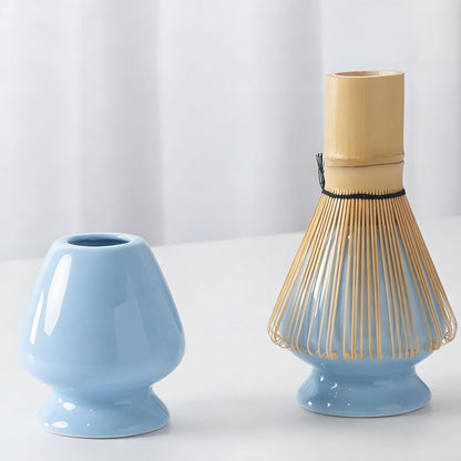 Matcha Whisk Holder, Ceramic Chasen Stand for Bamboo Matcha Whisk, Japanese Matcha Tea Set Accessory (Matcha Green)