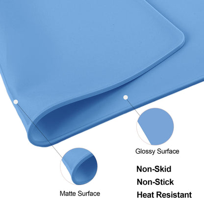 Standard Silicone Mat,Black Baking Mat-Food Grade Kids Dinner Table Placemat Non Slip Counter Mat with Raised Edges Heat Resistant Mat for Air Fryer Nonstick Pastry Dough Mat(1 Pack 23.6'' x 15.7'')